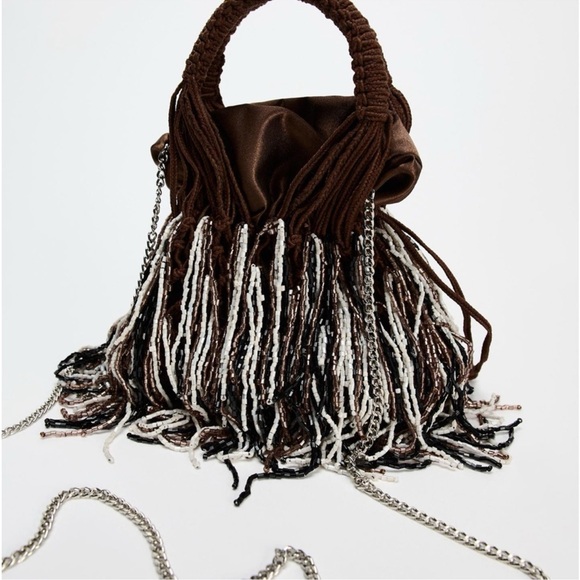 Brown Fringe Handbag - Picture 2 of 5